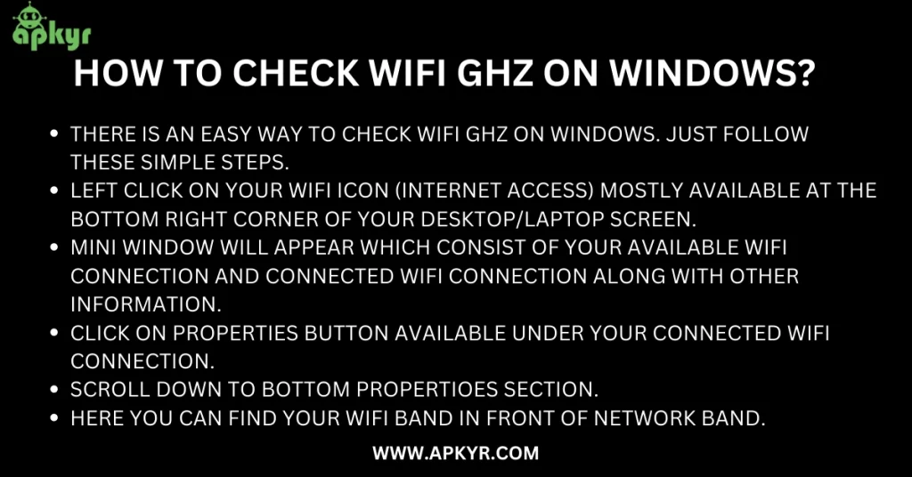 How To Check WIFI GHz on windows?