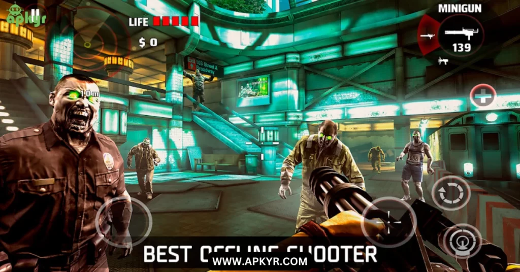 The gameplay of Dead Trigger Mod APK